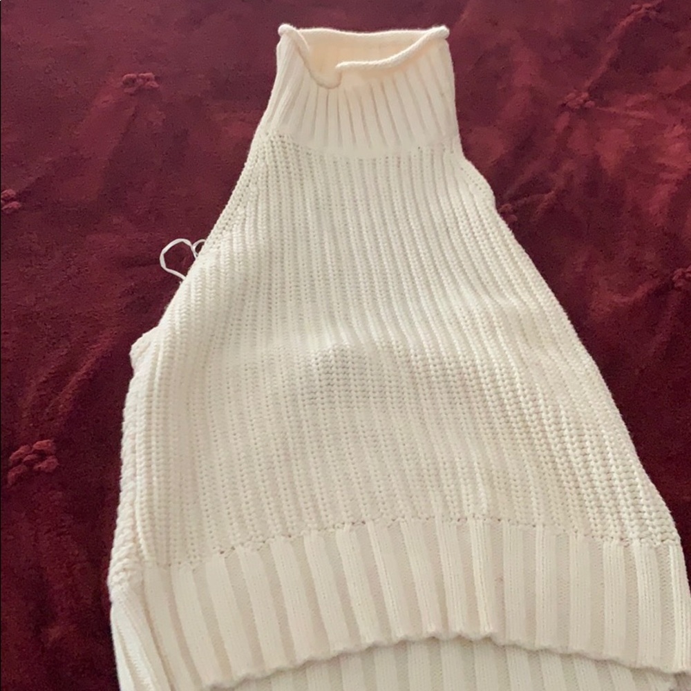 Cream open back sweater